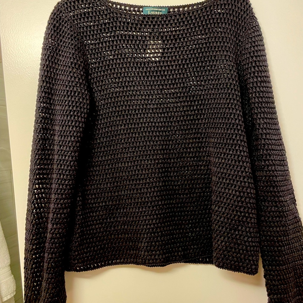 Handknit Ralph Lauren Black Sweater